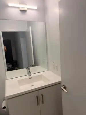 a bathroom with a sink and a mirror at Uniqueplace in Vaughan