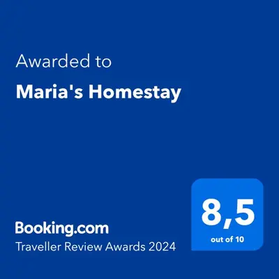 a screenshot of a phone with the text awarded to marias homaway at Maria's Homestay in Thornhill