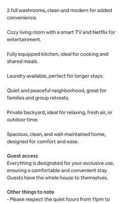 a screenshot of a cell phone screen with a list of items at Basek Apartments in Toronto