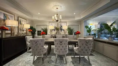 a dining room with a table and chairs at Executive Luxury Stay Corporate Paradise in South Richvale in Richmond Hill