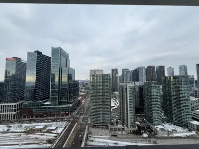 a view of a city with tall buildings at Luxury Condo Downtown Toronto in Toronto