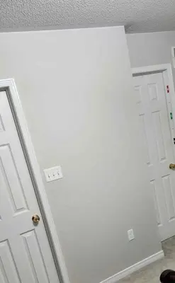 a white room with two white doors and ceilings at Beautiful Master bedroom with private 5PC ensuite washroom in Mississauga