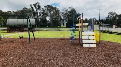 a park with a playground with a slide at Lower-Level Classic House in Richmond Hill in Richmond Hill