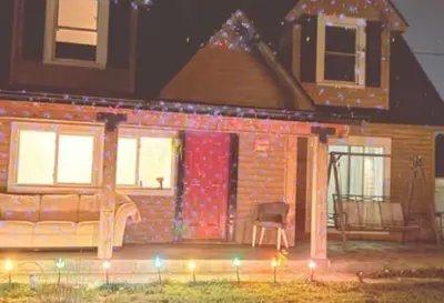 a brick house with a couch in front of it at Cozy Fort Erie crystal Beach house in Fort Erie