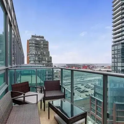 Liberty Village Condo Lake and BMO Field View