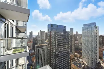 a view of the city from a skyscraper at Stunning Family-Friendly Parking & City Views in Toronto