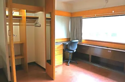 an office with a chair and a desk and a window at University of Toronto - New College Residence - Wilson Hall Residence in Toronto