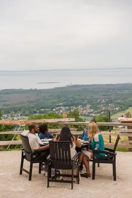 a group of people sitting at a table at The Westin Trillium House, Blue Mountain in Blue Mountains