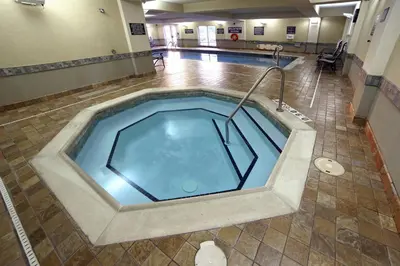 a large swimming pool in the middle of a building at Residence Inn by Marriott Toronto Vaughan in Vaughan