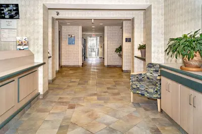 a hallway of a hospital with a waiting room at Motel 6-Peterborough, ON in Peterborough