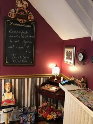 a room with a chalkboard on the wall and a desk at Blue Gables Bed and Breakfast in Niagara Falls