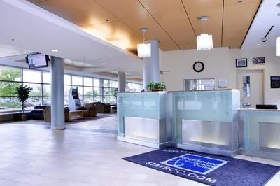 a lobby of a hospital with a waiting room at Residence & Conference Centre - Oshawa in Oshawa
