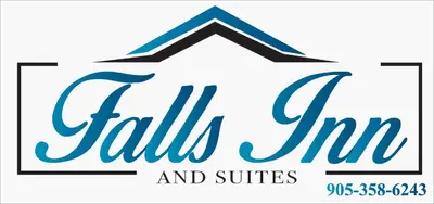 a logo for fall inn and suites at Falls Lodge & Suites in Niagara Falls