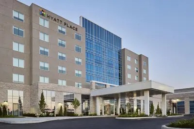 an image of the front of the hotel building at Hyatt Place Toronto Mississauga and Luxe Convention Centre in Mississauga