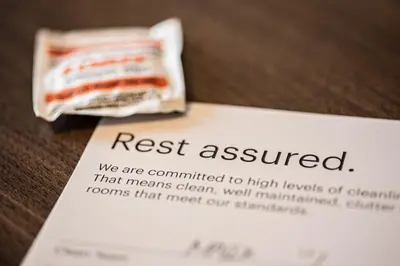 a test assumed sign sitting on a table next to a test assumed at Staybridge Suites - Waterloo - St. Jacobs Area in Waterloo