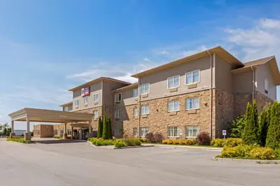 a rendering of a hotel with a parking lot at Best Western Plus Walkerton Hotel & Conference Centre in Walkerton