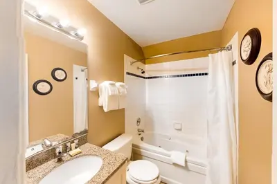 a bathroom with a sink toilet and a shower at Condo 710 at North Creek Resort in Blue Mountains
