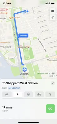 a screenshot of a map of the subway at Modern Lux Family Rooms - KingBed - Near Sheppard W Station Toronto in Toronto