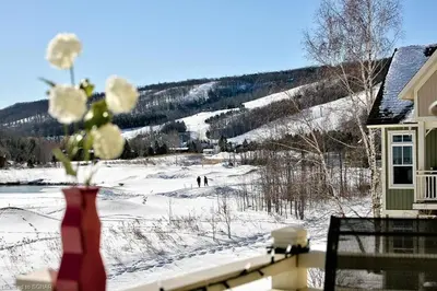 a vase with flowers on the balcony of a house at Great Location, Pool, Blue Mountain 2 BDRM Dream in Blue Mountains