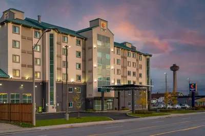 a large building on the side of a street at Comfort Hotel in Niagara Falls