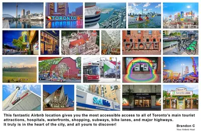 a collage of different pictures of different buildings at Cozy Condo in Centre of Downtown Toronto in Toronto