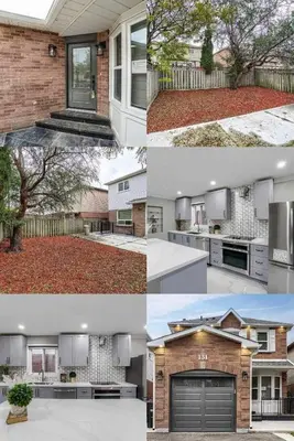 a group of four pictures of a house at Classic & Luxury Private Detached Entire Home with Free WI-FI & T.V in Brampton