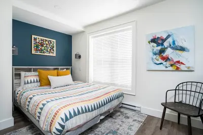 a bedroom with a bed and a window at 