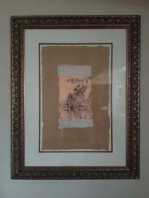 a framed picture of a painting of a man at Private Suite in Forest Hill with full kitchen and parking in Toronto
