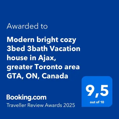 a screenshot of a cell phone with the text wanted to modern bright cozy sized batch at 3-Bed 3-Bath Cozy Vacation House in Ajax, Greater Toronto Area, ON, Canada in Ajax