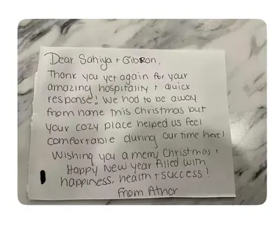 a piece of paper with writing on it at Family Friendly - HOT TUB - Near Toronto & UOIT in Oshawa